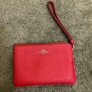 Coach red wristlet